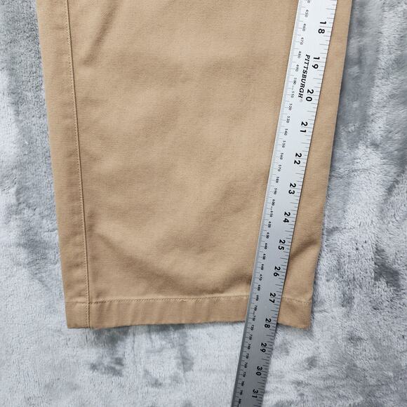 LL Bean Pants Womens 14 PETITE Tan Khaki Classic Fit High Rise Straight Leg - Picture 11 of 13
